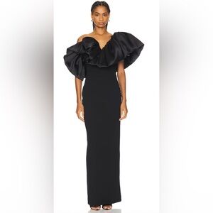 Solace London Cassia Maxi Dress Black US Size 6